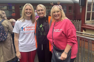 Adoption Matters' Elaine Trohear and Foster Care Matters' Deb Reid at the Polar Express Event